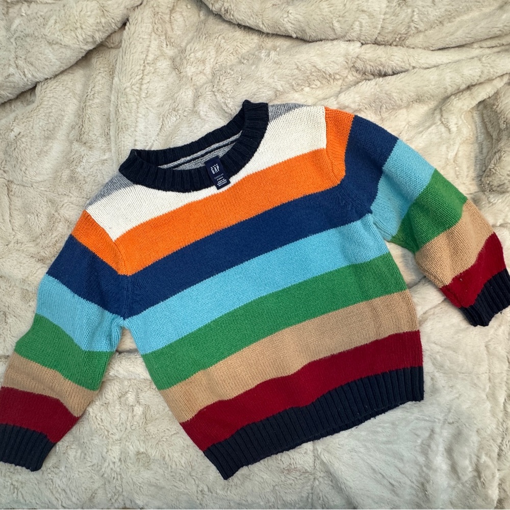 Vintage baby GAP Toddler Sweater with Multi Color Stripes